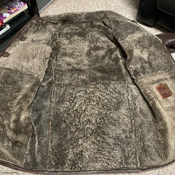 100% lamb sherling lined leather longer jacket- brand new!!! - Picture 9 of 11
